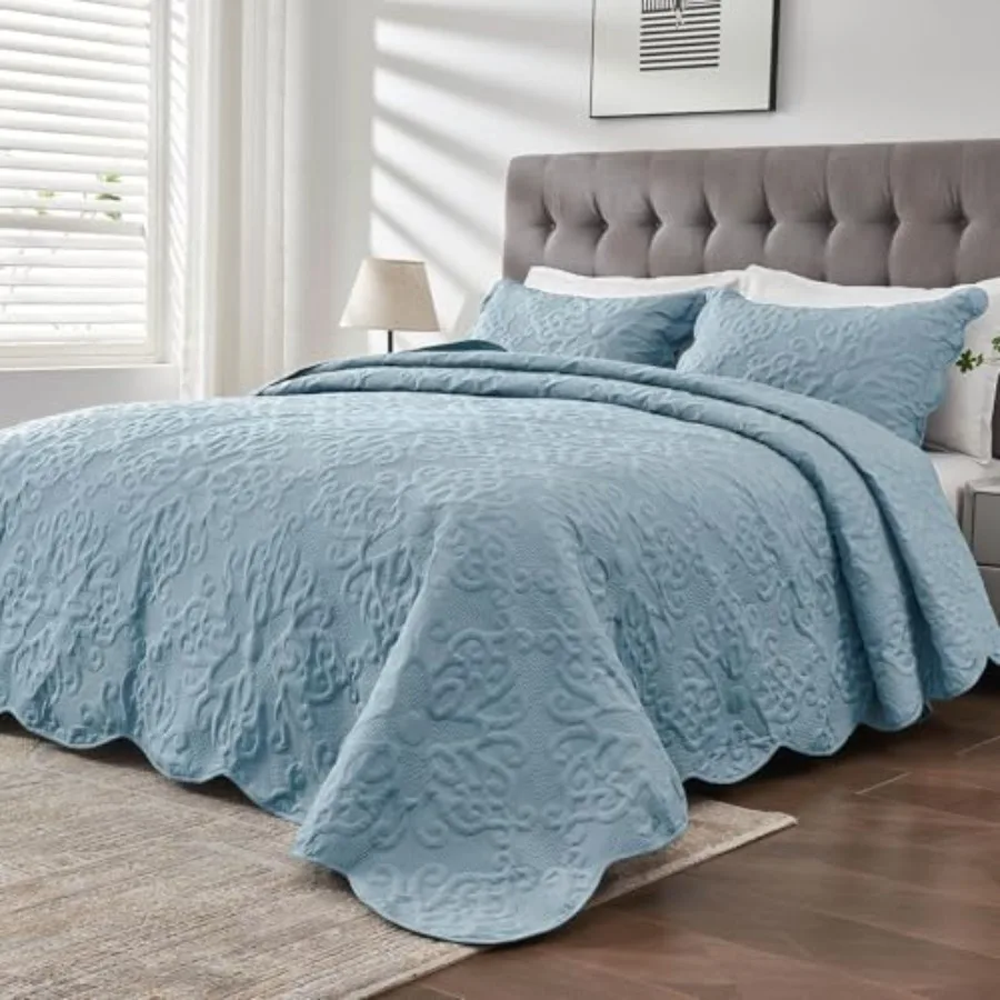 Size Bedspread Soft Lightweight Quilted Coverlet Set 3 Pieces 1 Quilt 2 Pillow Shams Blue
Size Bedspread Soft Lightweight Quilted Coverlet Set 3 Pieces 1 Quilt 2 Pillow Shams Blue