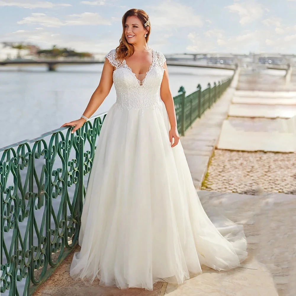 Cap Sleeve V Neck Vestidos De Novia Lace Up A Line Wedding Dresses Customized Appliques Vestido De Noiva
Cap Sleeve V Neck Vestidos De Novia Lace Up A Line Wedding Dresses Customized Appliques Vestido De Noiva