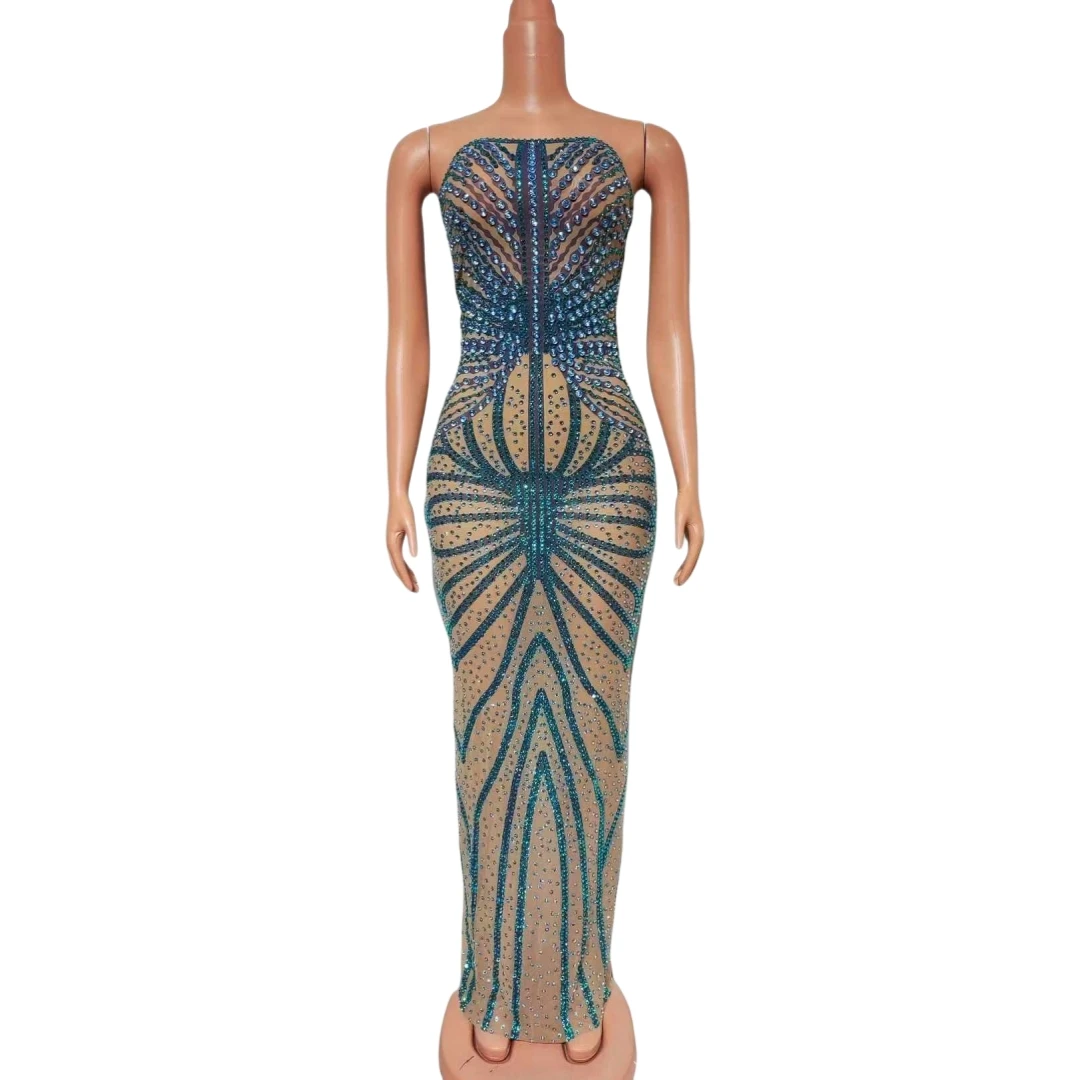 Backless Sleeveless Full Rhinestone Luxury Long Dress For Women Birthday Queen Wear Date Performance Singer Outfit
Backless Sleeveless Full Rhinestone Luxury Long Dress For Women Birthday Queen Wear Date Performance Singer Outfit