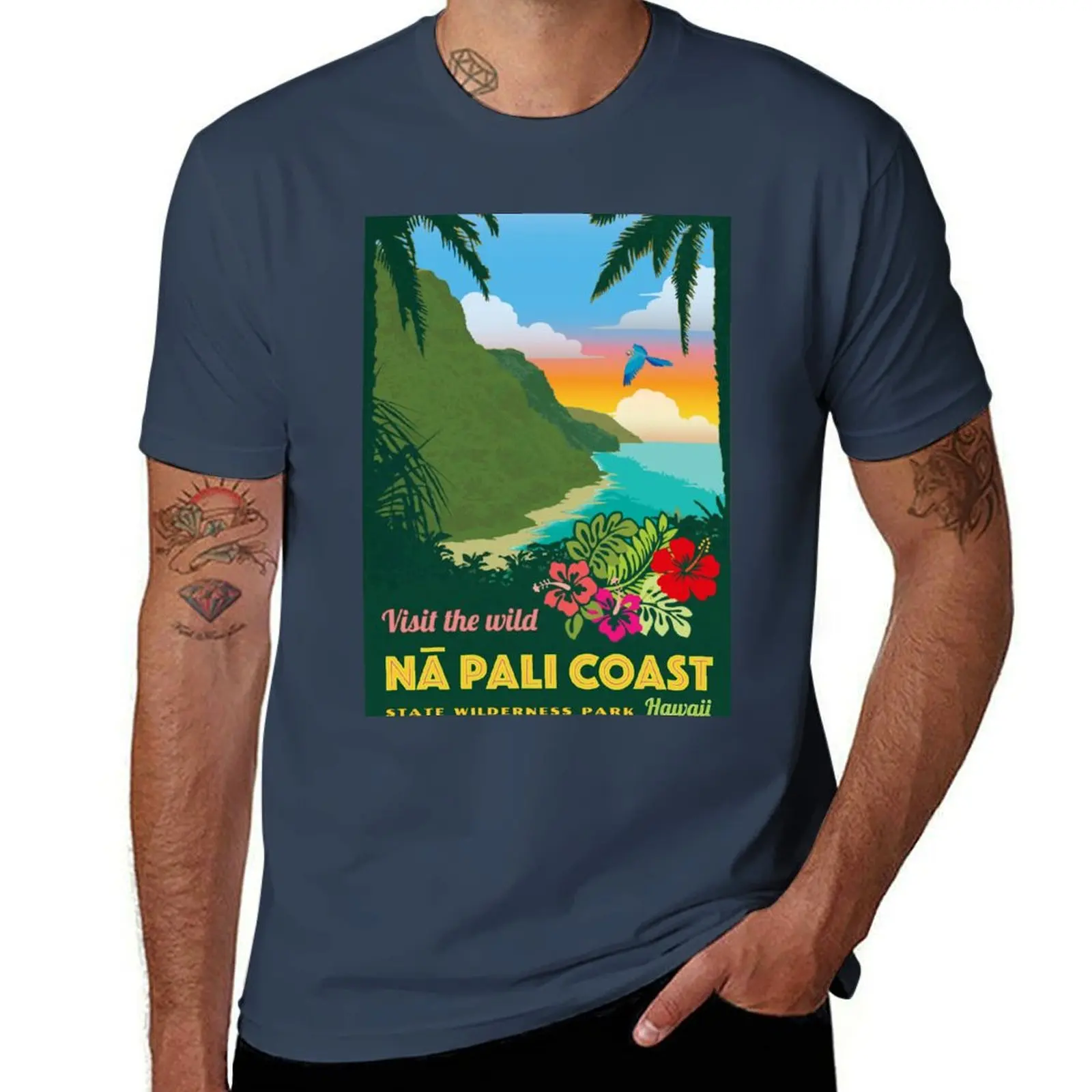 Vintage-Style Napali Coast Travel Poster T-Shirt Sports Basic Short Sleeve T-Shirt
Vintage-Style Napali Coast Travel Poster T-Shirt Sports Basic Short Sleeve T-Shirt