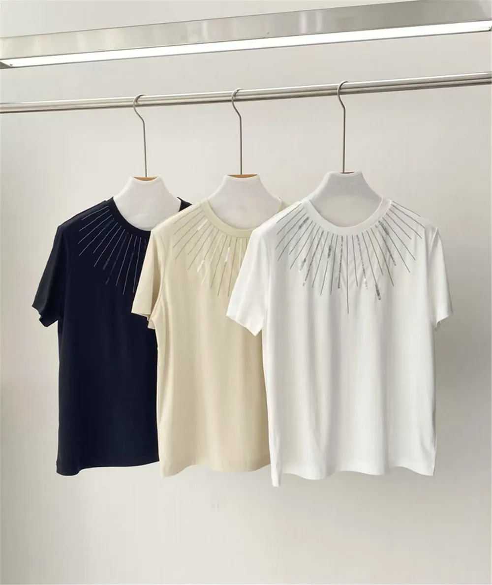 25 Summer New Round Neck Sequin Simple Casual Women's Short Sleeved T-shirt Top
25 Summer New Round Neck Sequin Simple Casual Women's Short Sleeved T-shirt Top