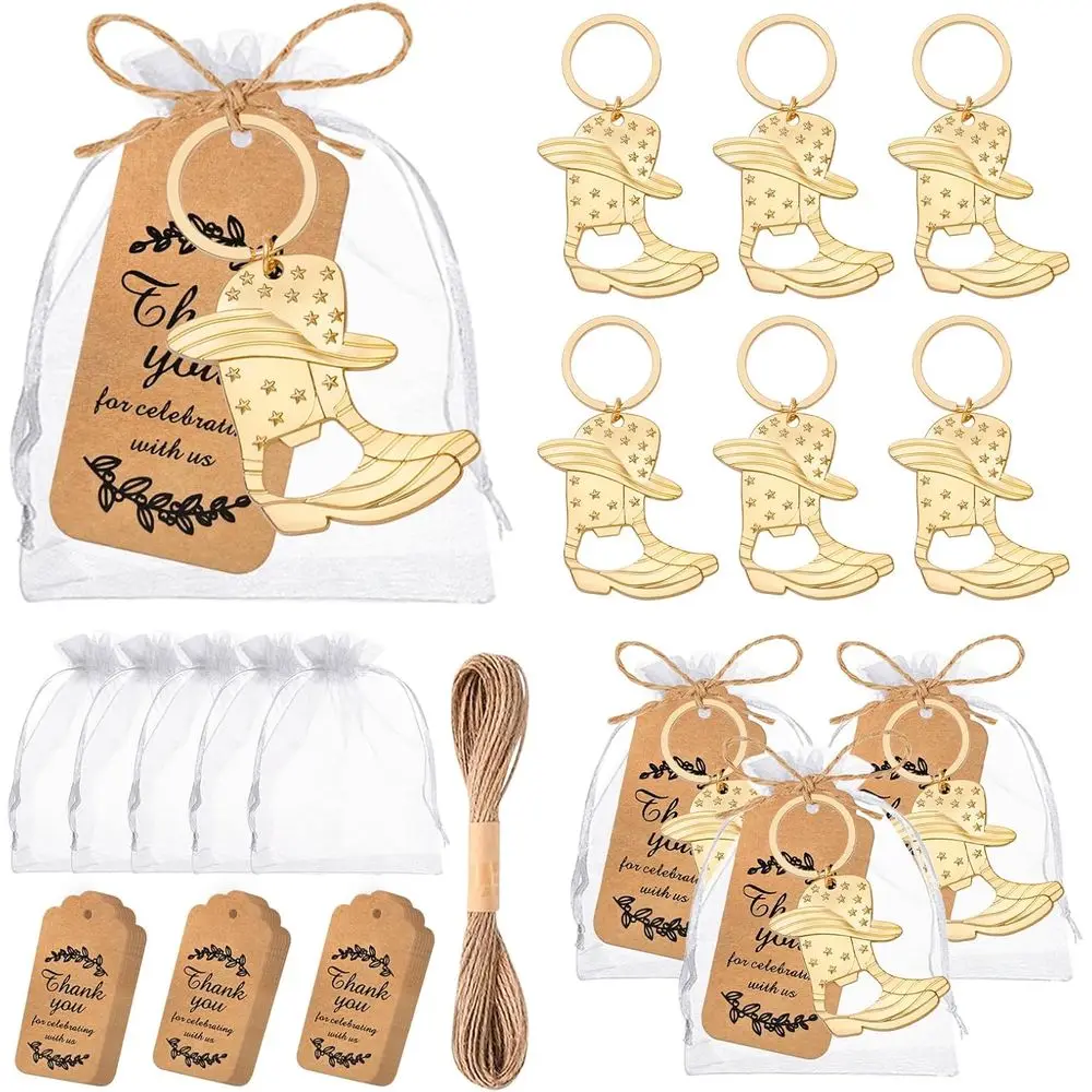 50-Piece Gold Cowboy Boot Bottle Opener Keychains - Western Themed Party Favors for Baby Shower, Wedding, Birthday, or Quinceane
50-Piece Gold Cowboy Boot Bottle Opener Keychains - Western Themed Party Favors for Baby Shower, Wedding, Birthday, or Quinceane