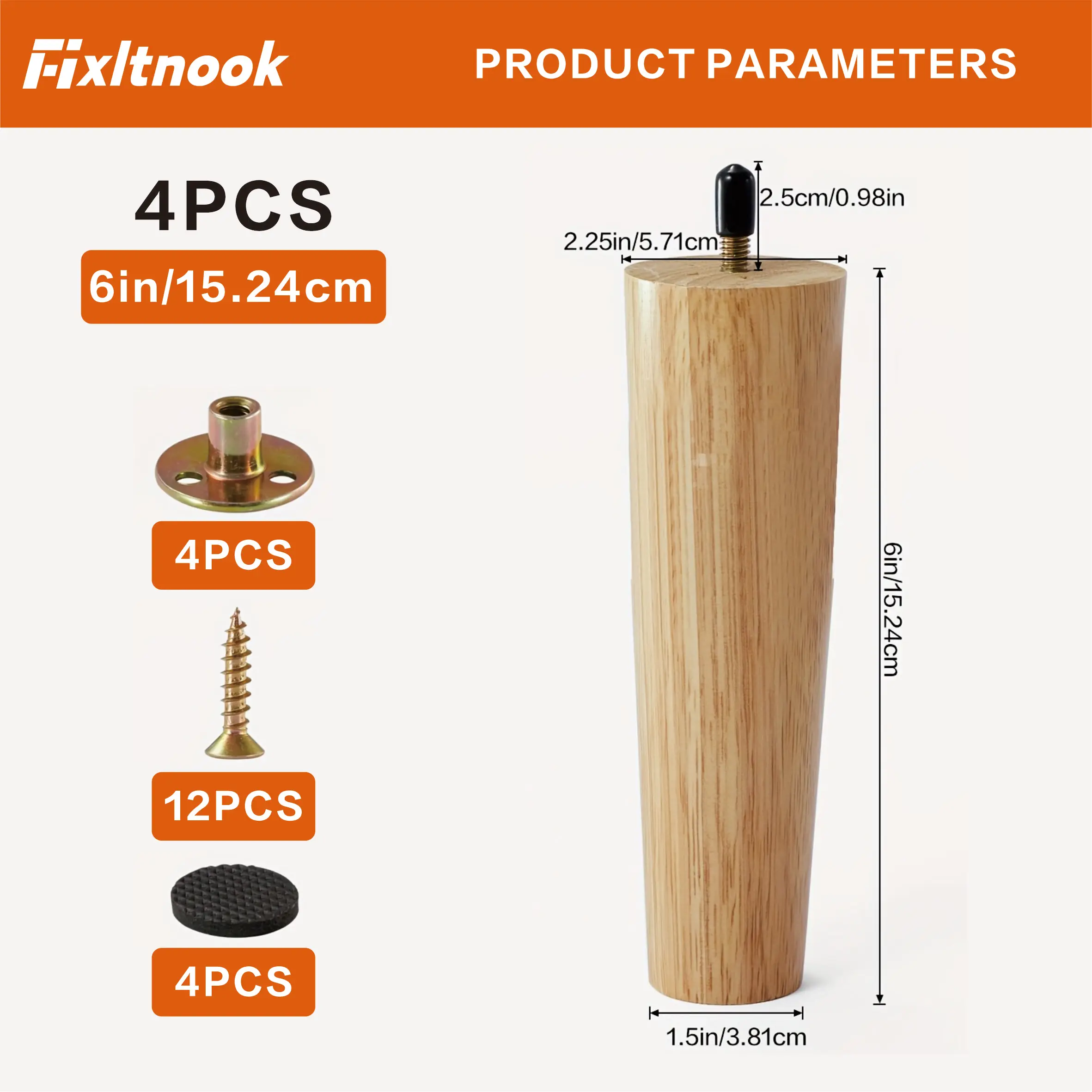 6-дюймовые ножки для мебели из цельного дерева, 4 сменных деревянных ремня в средневековом современном стиле
6-дюймовые ножки для мебели из цельного дерева, 4 сменных деревянных ремня в средневековом современном стиле