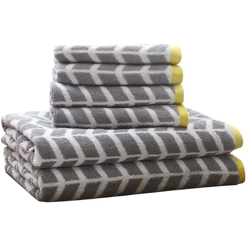 Nadia Quick Dry, Premium Absorbent Chevron Cotton Towels Bath/Bathroom Set - Ultra Soft Bathroom Towels Set - Gray - 6 Piece
Nadia Quick Dry, Premium Absorbent Chevron Cotton Towels Bath/Bathroom Set - Ultra Soft Bathroom Towels Set - Gray - 6 Piece