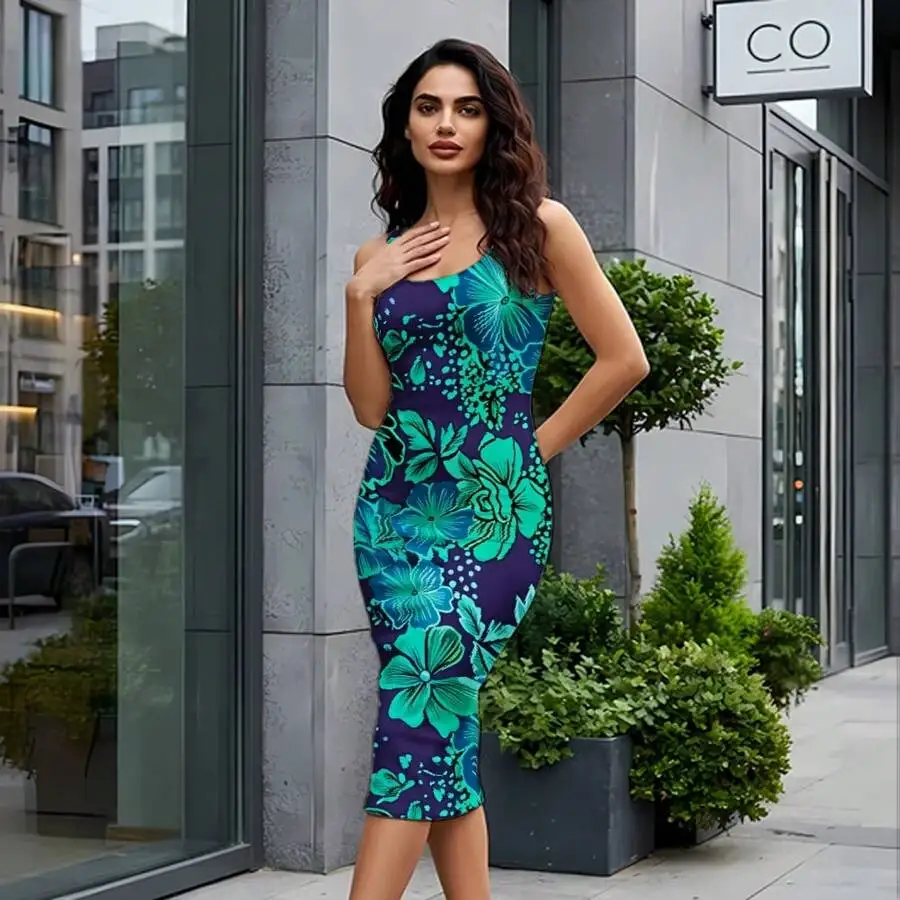 Floral Print Women Sleeveless Bodycon Knee Length Dress Summer Beach Party
Floral Print Women Sleeveless Bodycon Knee Length Dress Summer Beach Party