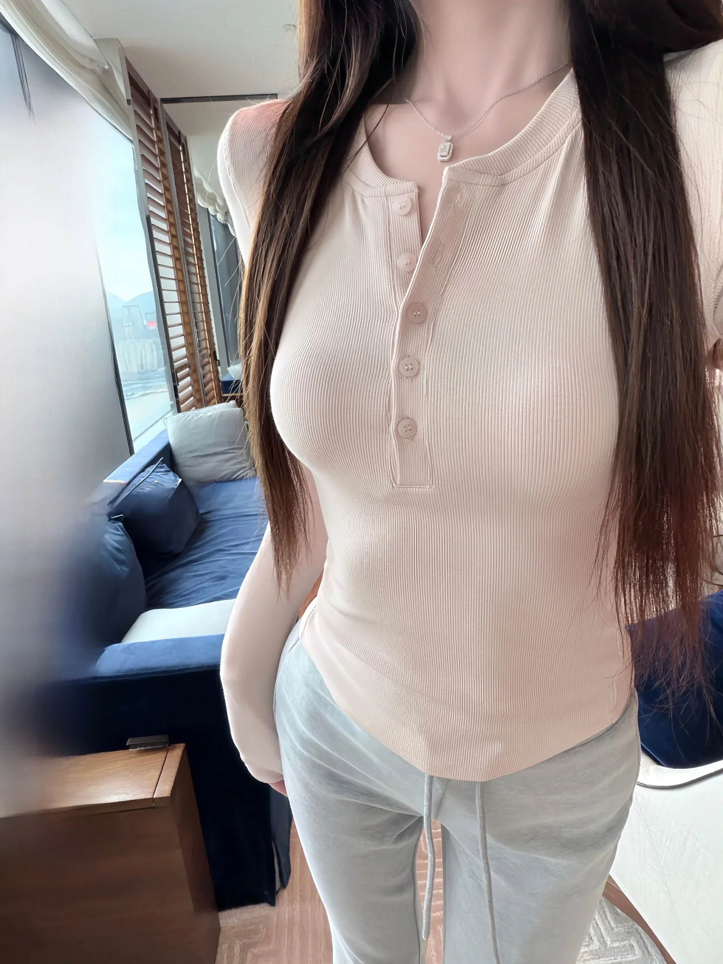 White Water Women's Long Sve T-irt Vintage Henry Collar Textured Slim Fit Casual Sle Korean Pure Desire Top
White Water Women's Long Sve T-irt Vintage Henry Collar Textured Slim Fit Casual Sle Korean Pure Desire Top