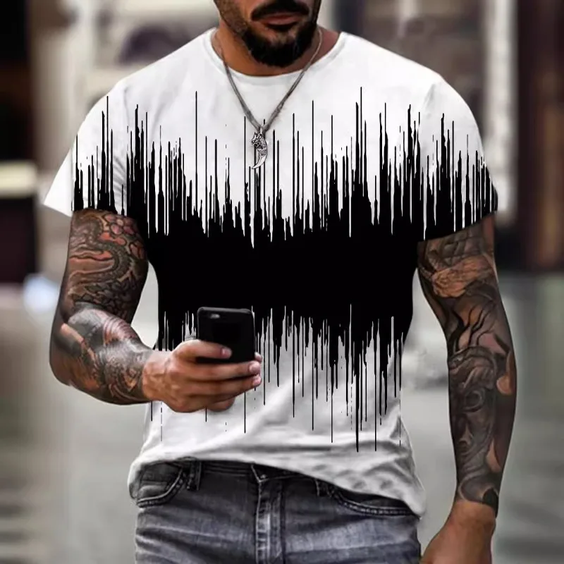 New Street Trendy Hip Hop Clothing 3D Printed Radio Wave Image Customized Round Neck Short Sleeve Casual T-shirt for Men
New Street Trendy Hip Hop Clothing 3D Printed Radio Wave Image Customized Round Neck Short Sleeve Casual T-shirt for Men