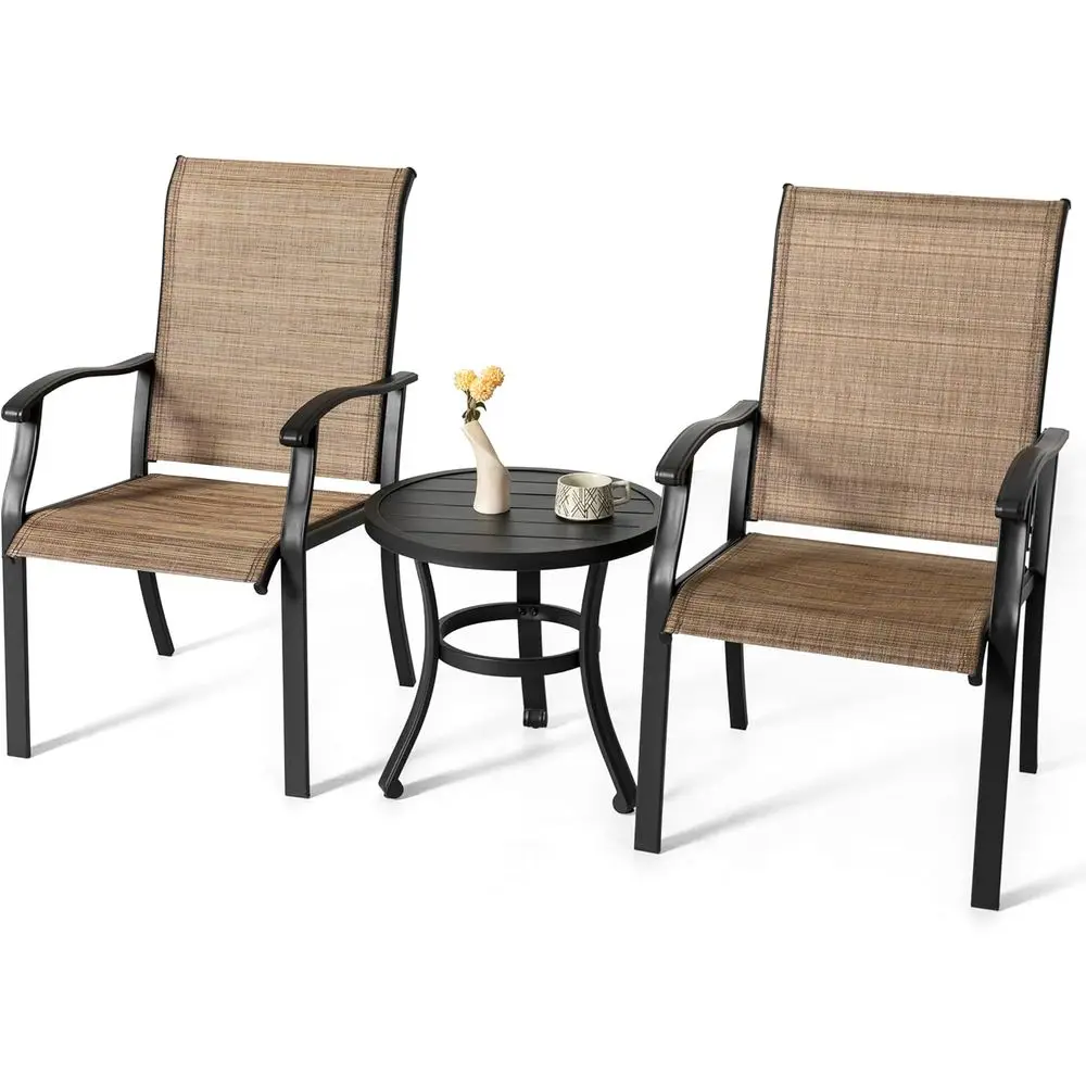 2-Piece Outdoor Bistro Set with 20 Round Table and Chairs, Textile Fabric, Powder-Coated Iron, Suitable for Patio, Deck, Garden,
2-Piece Outdoor Bistro Set with 20 Round Table and Chairs, Textile Fabric, Powder-Coated Iron, Suitable for Patio, Deck, Garden,
