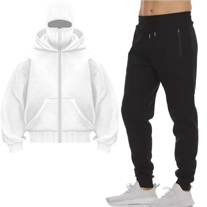 2024 Autumn/Winter New Men Double Hat Mask Zipper Pocket Sports Set Fashion Solid Color Hoodie+Side Zipper Pants Two Piece Set
2024 Autumn/Winter New Men Double Hat Mask Zipper Pocket Sports Set Fashion Solid Color Hoodie+Side Zipper Pants Two Piece Set