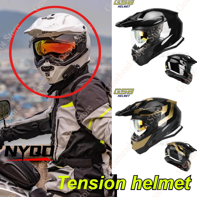 GSB XP22 Summer Motorcycle Helmet Dual Lens Breathable Rally Full Face Helmet for Off-Road Touring Motocross Riding
GSB XP22 Summer Motorcycle Helmet Dual Lens Breathable Rally Full Face Helmet for Off-Road Touring Motocross Riding