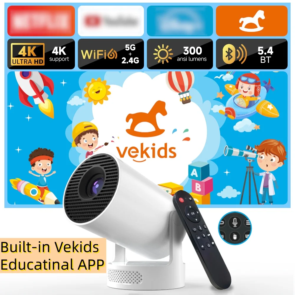 Velec Kids Projector HY300 Vekids+ 300ANSI Projector With Built-in Vekids Educational App Voice Remote Birthday Gifts For Kids
Velec Kids Projector HY300 Vekids+ 300ANSI Projector With Built-in Vekids Educational App Voice Remote Birthday Gifts For Kids
