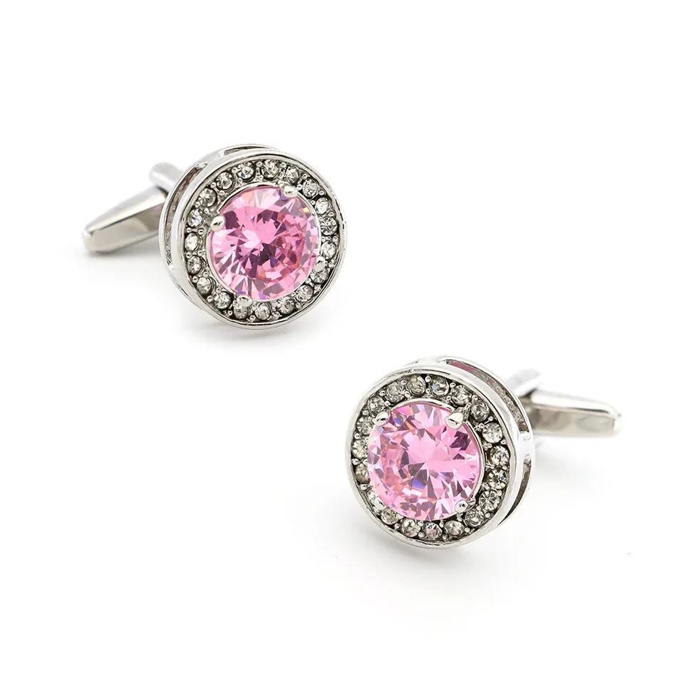 Men's Luxurious Cuff Links Pink Color Quality Brass Material Round Crystal Design Cufflinks Wholesale & Retail
Men's Luxurious Cuff Links Pink Color Quality Brass Material Round Crystal Design Cufflinks Wholesale & Retail