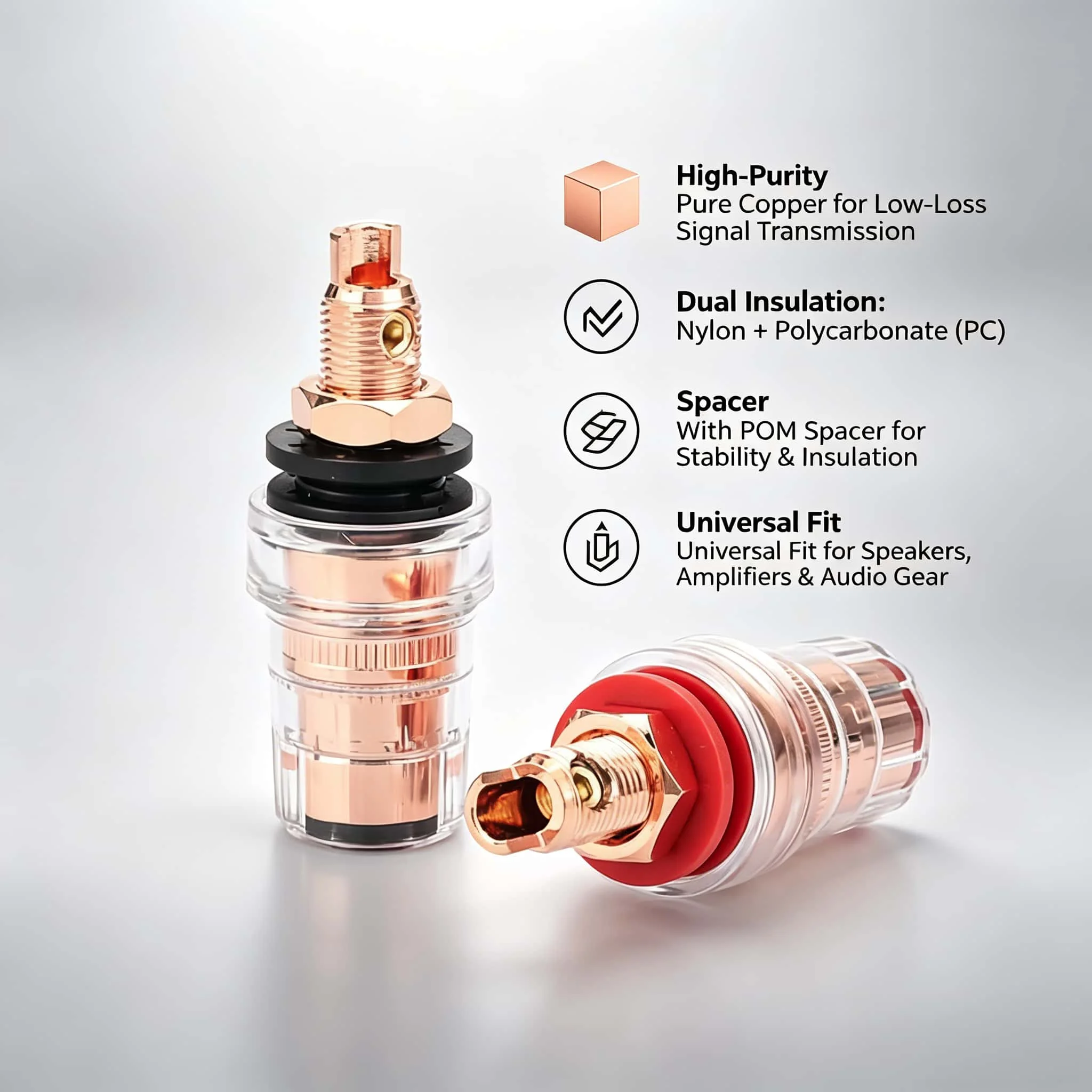 2/4Pcs Brass Crystal Binding Post for Thread Audio Speaker Amplifier Banana Plug 4mm Jack Terminals Connector Easy installat
2/4Pcs Brass Crystal Binding Post for Thread Audio Speaker Amplifier Banana Plug 4mm Jack Terminals Connector Easy installat