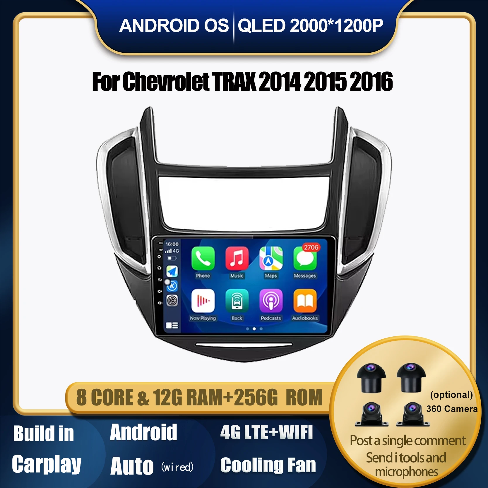Android Auto Carplay Car Radio For Chevrolet TRAX 2014 2015 2016 Multimedia Video Player GPS Navigation Tools Bluetooth Wifi
Android Auto Carplay Car Radio For Chevrolet TRAX 2014 2015 2016 Multimedia Video Player GPS Navigation Tools Bluetooth Wifi