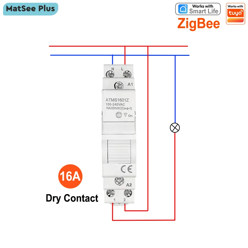 Smart Life ZigBee 16A Dry Contact Relay Switch and Timer App Remote Control Works with Tuya Alexa Google Home 100-240VAC 50/60Hz
Smart Life ZigBee 16A Dry Contact Relay Switch and Timer App Remote Control Works with Tuya Alexa Google Home 100-240VAC 50/60Hz