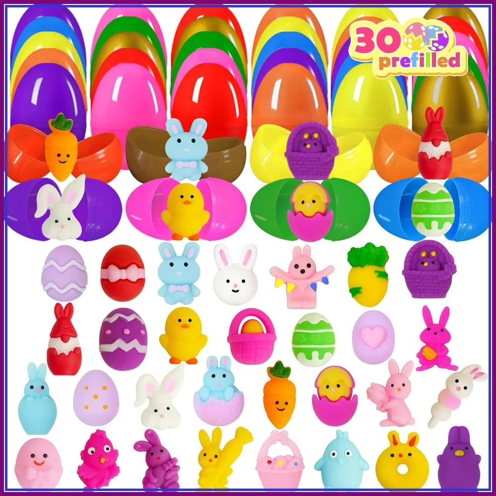 30PCS Pre-Filled Easter Eggs with Squishy Toys, Stuffed Eggs for Egg Hunt, Basket Stuffers & Classroom Prizes
30PCS Pre-Filled Easter Eggs with Squishy Toys, Stuffed Eggs for Egg Hunt, Basket Stuffers & Classroom Prizes
