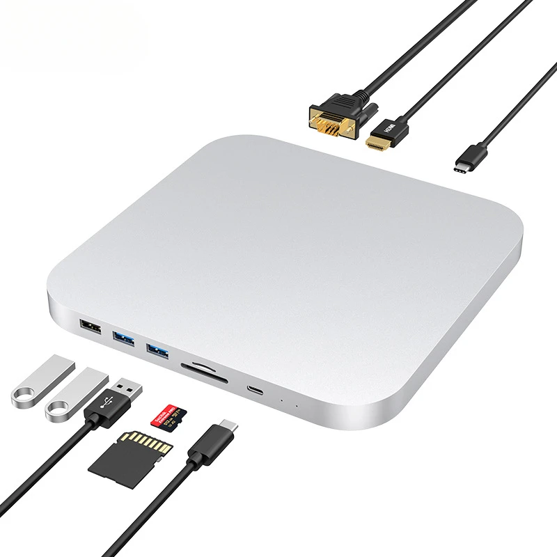 Док-станция USB-концентратор, видеоинтерфейс HDMI/VGA, устройство чтения карт SD/TF для Mac mini Studio M1/M2, Macbook iPad HUAWEI SAMSUNG и т. д. 
Док-станция USB-концентратор, видеоинтерфейс HDMI/VGA, устройство чтения карт SD/TF для Mac mini Studio M1/M2, Macbook iPad HUAWEI SAMSUNG и т. д.