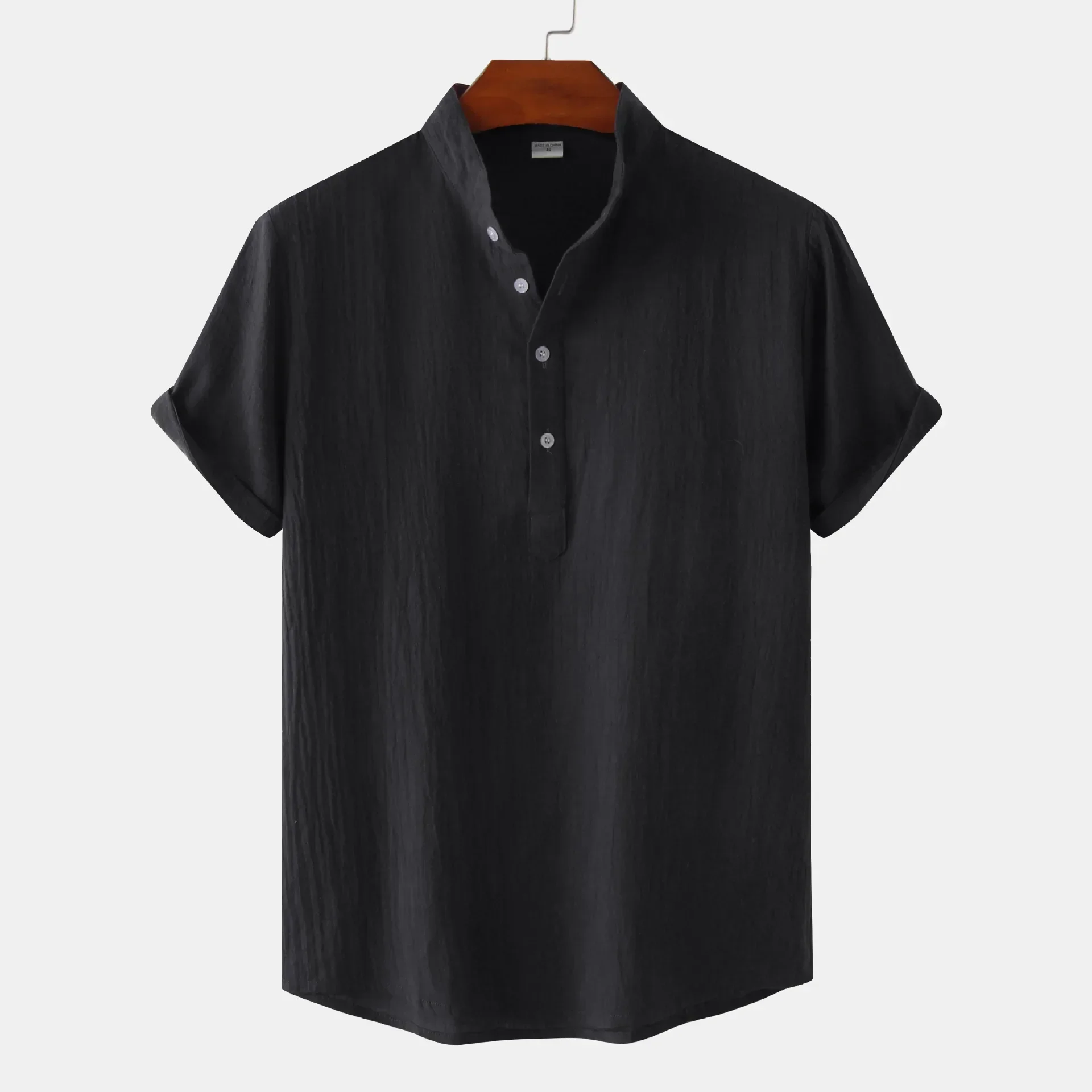 Summer New Men's Solid Stand Collar Short-Sleeved Shirt Comfort Cotton Linen Casual Men T-shirt Breathable Tops Man Beach Blouse
Summer New Men's Solid Stand Collar Short-Sleeved Shirt Comfort Cotton Linen Casual Men T-shirt Breathable Tops Man Beach Blouse