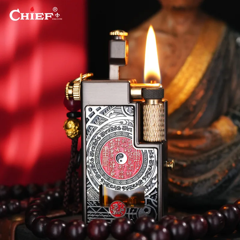 CHIEF Small Turret Lift Arm Fuel Lighter, Vintage Pure Copper Side-Slide Flint Wheel, Vintage Men's Smoking Gadget, Gift
CHIEF Small Turret Lift Arm Fuel Lighter, Vintage Pure Copper Side-Slide Flint Wheel, Vintage Men's Smoking Gadget, Gift