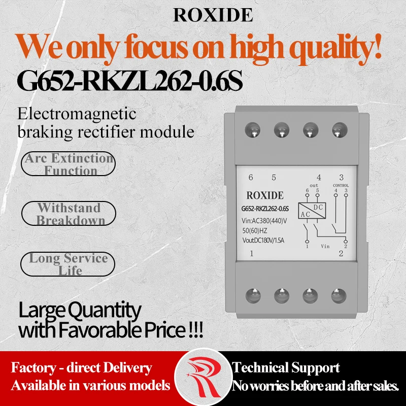 ROXIDE Rectifier G652-RKZL262-0.6S, Fast Half-Wave Module G883-RKZL262-0.6S Uin =380(440)VAC
ROXIDE Rectifier G652-RKZL262-0.6S, Fast Half-Wave Module G883-RKZL262-0.6S Uin =380(440)VAC