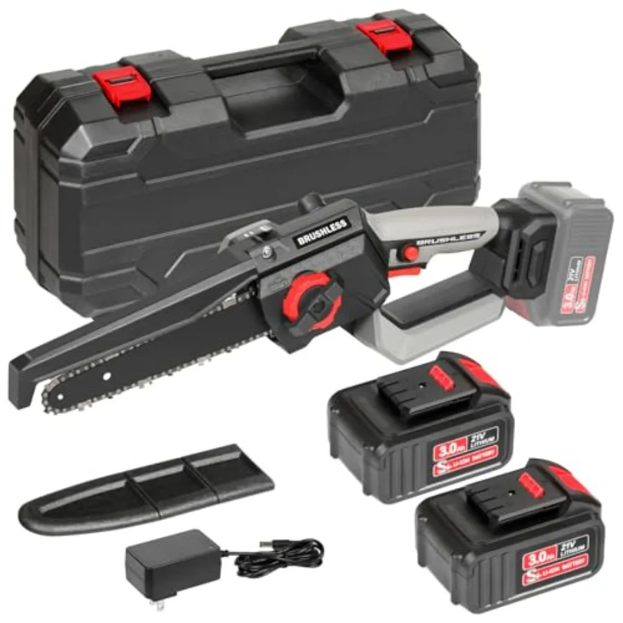 Мини-цепная пила 8 дюймов, 1150 Вт, 5000 об/мин, бесщеточная, ручная, электрическая, с направляющей шиной и 2 аккумуляторами 3.0 А для использования на улице
Мини-цепная пила 8 дюймов, 1150 Вт, 5000 об/мин, бесщеточная, ручная, электрическая, с направляющей шиной и 2 аккумуляторами 3.0 А для использования на улице