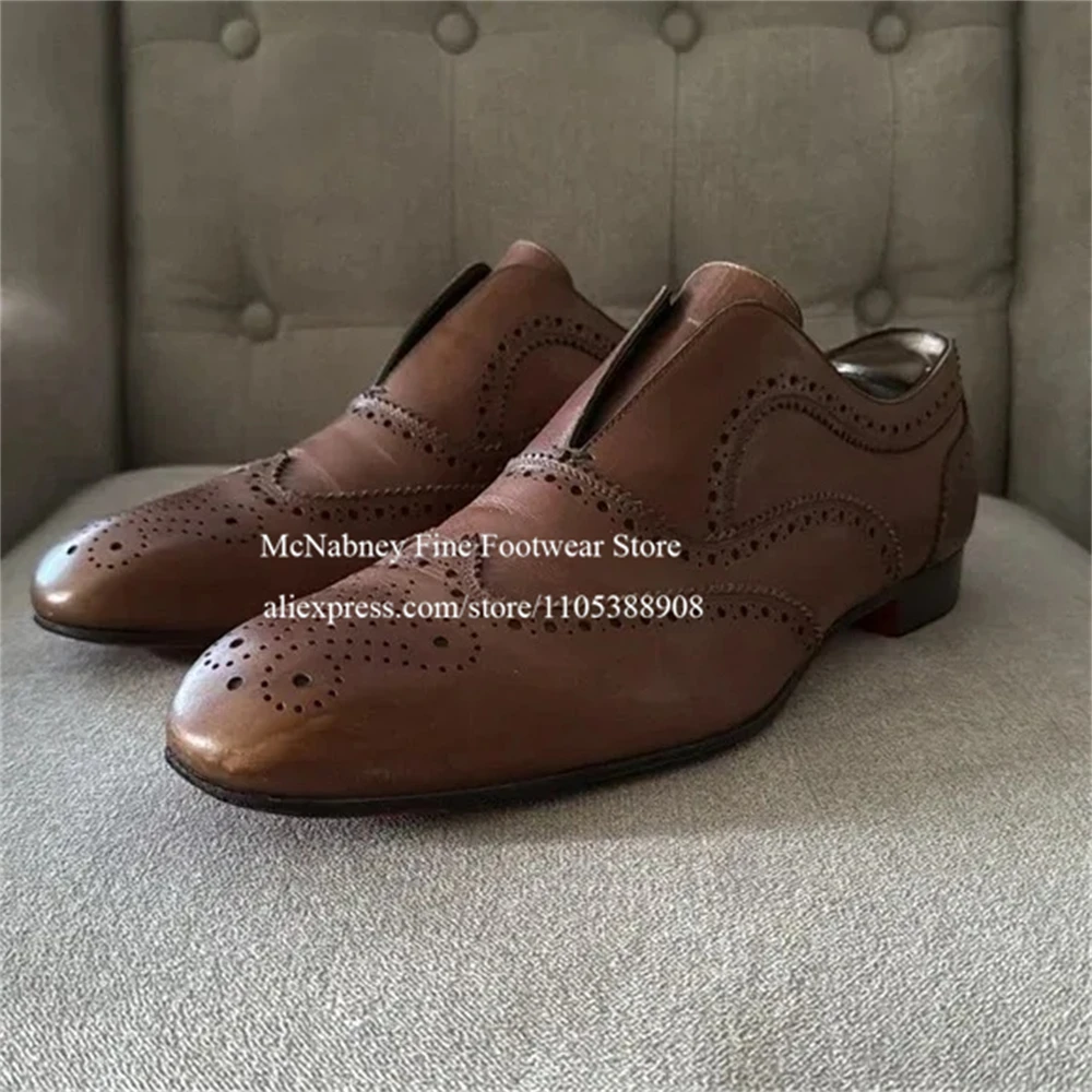 Leather Slip On Brogue Gentleman Oxfords Shoes Perforated Decor Men Dress Formal Shoes Business Wedding Casual Wear Plus Size
Leather Slip On Brogue Gentleman Oxfords Shoes Perforated Decor Men Dress Formal Shoes Business Wedding Casual Wear Plus Size