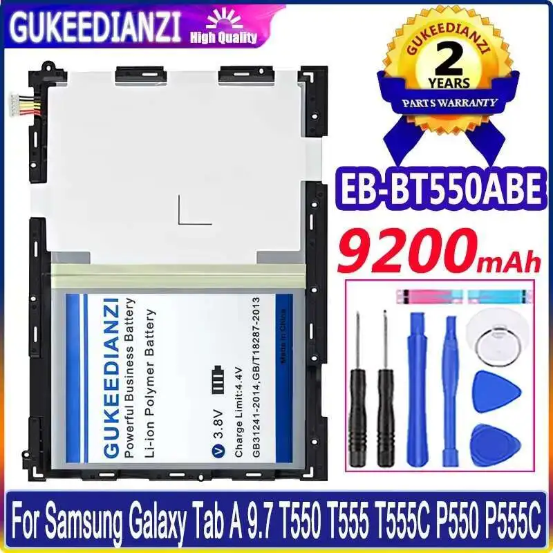 Прочный сменный аккумулятор премиум-класса для планшета 9200 мАч для Samsung Galaxy Tab A 9,7 T550 T555 T555C P550 P555C EB-BT550ABE
Прочный сменный аккумулятор премиум-класса для планшета 9200 мАч для Samsung Galaxy Tab A 9,7 T550 T555 T555C P550 P555C EB-BT550ABE