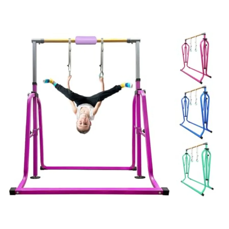 Home indoor gymnastics horizontal bar with rings: foldable, movable, 35 adjustable height, expandable junior kip bar, steel con
Home indoor gymnastics horizontal bar with rings: foldable, movable, 35 adjustable height, expandable junior kip bar, steel con