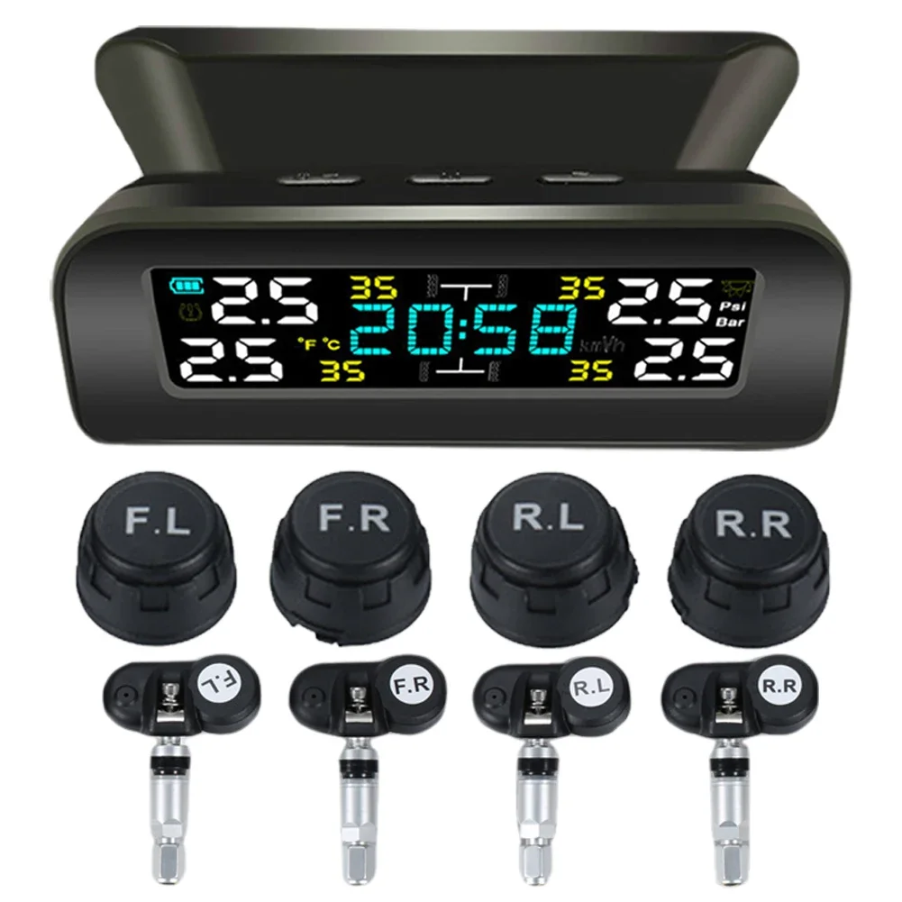 Solar Power Tyre Temperature Alarm Warning System LCD Display Car Tire Pressure Alarm System External/Internal Sensor with Clock
Solar Power Tyre Temperature Alarm Warning System LCD Display Car Tire Pressure Alarm System External/Internal Sensor with Clock