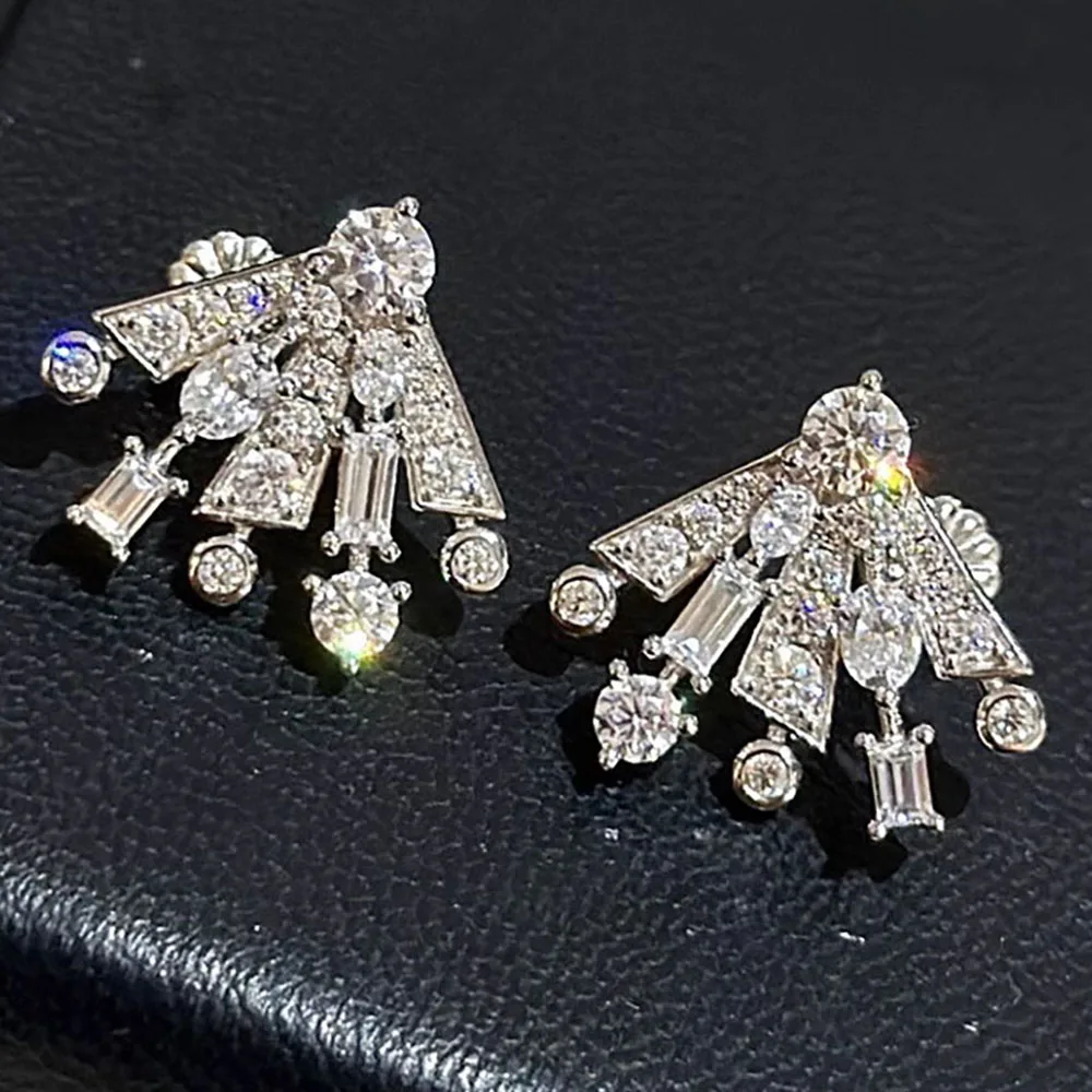 Custom Solid 10K White Gold Women Stud Earrings Fan Wedding Anniversary Engagement Party Moissanite Diamond Earrings Gift
Custom Solid 10K White Gold Women Stud Earrings Fan Wedding Anniversary Engagement Party Moissanite Diamond Earrings Gift