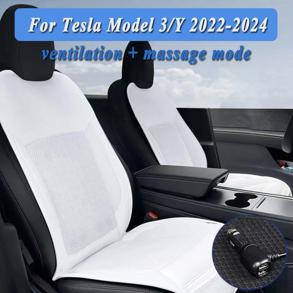 Front Seat Cover Ventilation & Massage Function Breathable Summer Cooling Cushion Pad USB Charging For Tesla Model 3 Y 2022-2024
Front Seat Cover Ventilation & Massage Function Breathable Summer Cooling Cushion Pad USB Charging For Tesla Model 3 Y 2022-2024