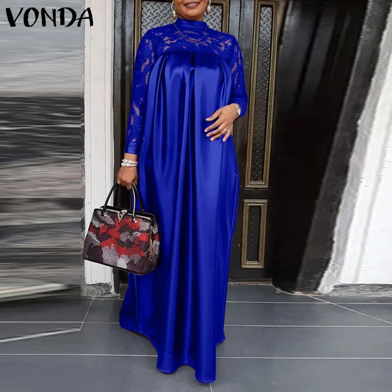 VONDA Women Satin Elegant Wedding Robe Lace Party Maxi Dress 2026 Fashion Long Sleeve Stand Collar Casual Loose Long Sundress
VONDA Women Satin Elegant Wedding Robe Lace Party Maxi Dress 2026 Fashion Long Sleeve Stand Collar Casual Loose Long Sundress