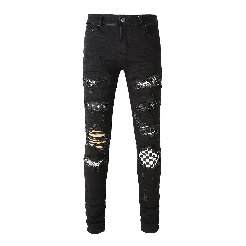 Four Seasons Men's Vintage Color-coded High Street Black Jeans Pants Casual Trendy Elastic Hole Denim Pencil Pants Streetwear
Four Seasons Men's Vintage Color-coded High Street Black Jeans Pants Casual Trendy Elastic Hole Denim Pencil Pants Streetwear