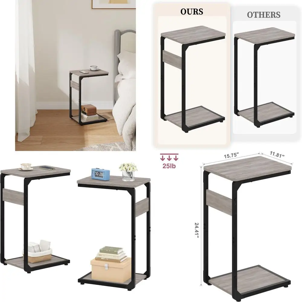 Compact C-Shaped Side Tables, Pair of Sofa TV Trays, Small Living Room & Bedroom Tray Tables, Bedside Use, ET-YB-GY2
Compact C-Shaped Side Tables, Pair of Sofa TV Trays, Small Living Room & Bedroom Tray Tables, Bedside Use, ET-YB-GY2