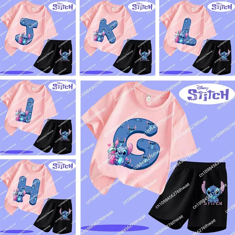 Summer crew-neck T-shirt with Stitch lettering A-Z cartoon print, Disney boy sportswear, short-sleeved short pants, casual top
Summer crew-neck T-shirt with Stitch lettering A-Z cartoon print, Disney boy sportswear, short-sleeved short pants, casual top