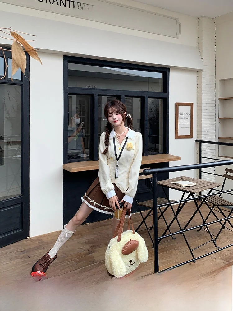 Academy Style High Waist Pleated Skirt And Shirt Two-Piece Set Women's Autumn Design Striped Butter Puff Ensemble
Academy Style High Waist Pleated Skirt And Shirt Two-Piece Set Women's Autumn Design Striped Butter Puff Ensemble