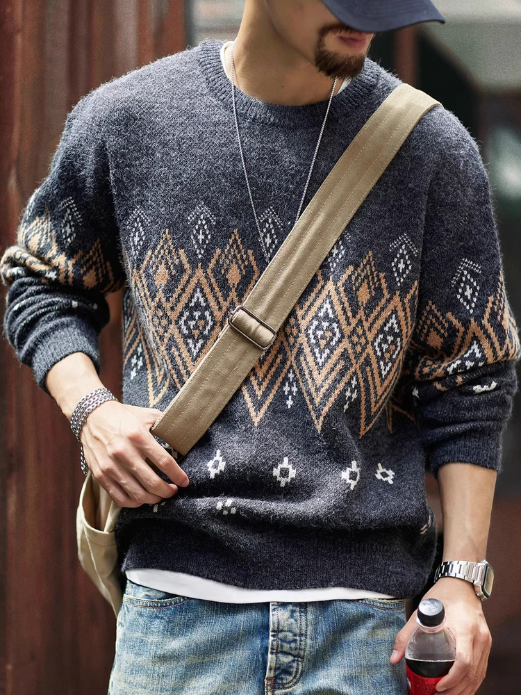 Мужской зимний свитер Thiened в стиле ретро Fair Isle: новый этнический теплый базовый слой, комфортный свободный крой, длинный рукав
Мужской зимний свитер Thiened в стиле ретро Fair Isle: новый этнический теплый базовый слой, комфортный свободный крой, длинный рукав