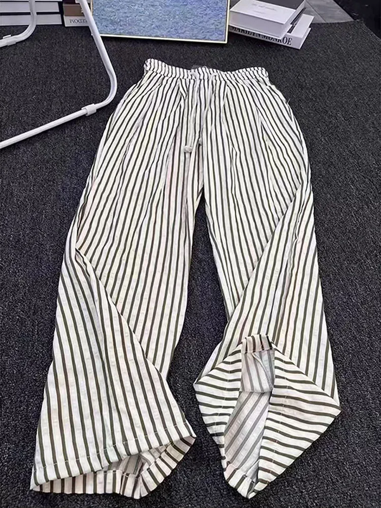 Striped Wide Leg Pants for Women Summer High Waist Loose Lazy Style Casual Pants Y2K Fashion Sweet Preppy Straight Trousers
Striped Wide Leg Pants for Women Summer High Waist Loose Lazy Style Casual Pants Y2K Fashion Sweet Preppy Straight Trousers