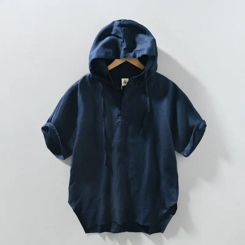 Men 2026 Summer New Hooded Short Sleeve Shirt Casual Loose Solid Color Thin Comfortable Breathable Linen Pullover Trend New Top
Men 2026 Summer New Hooded Short Sleeve Shirt Casual Loose Solid Color Thin Comfortable Breathable Linen Pullover Trend New Top