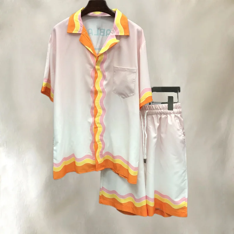 Lapel Color Stitching Print Shirt Suit Men Tracksuits Summer Shirts+Shorts Casual Loose Beach Short Sleeve Set Men Clothing
Lapel Color Stitching Print Shirt Suit Men Tracksuits Summer Shirts+Shorts Casual Loose Beach Short Sleeve Set Men Clothing