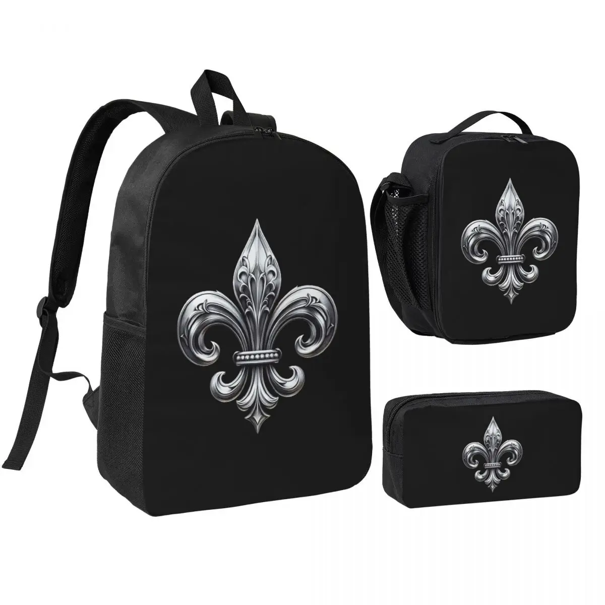 Fleur De Lys Silver Symbol Backpack Boys Girls BookBag School Bag Computer Shoulder Bags 3ps Insulated Lunch Bag Pencil Case
Fleur De Lys Silver Symbol Backpack Boys Girls BookBag School Bag Computer Shoulder Bags 3ps Insulated Lunch Bag Pencil Case