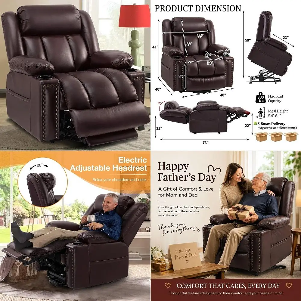 Motor Large Power Lift Recliner Chair for Elderly with Heat and Massage, Lay Flat Lift Chairs for Seniors Infinite Position, Ex
Motor Large Power Lift Recliner Chair for Elderly with Heat and Massage, Lay Flat Lift Chairs for Seniors Infinite Position, Ex