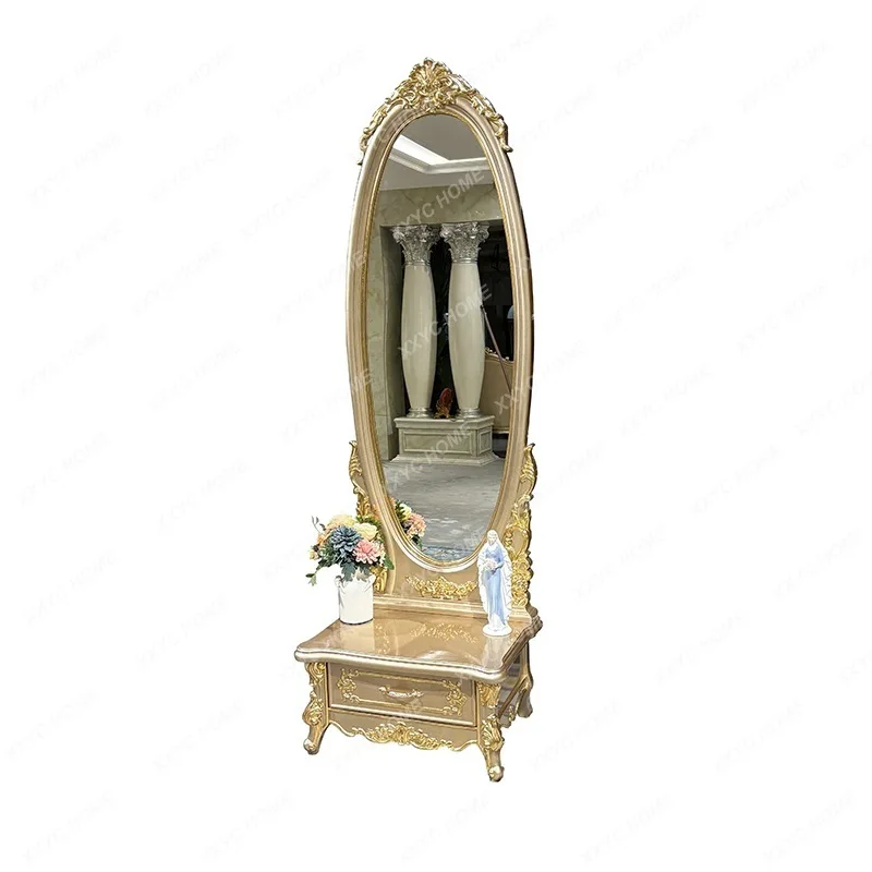 Hh2cc solid wood full-length mirror,carved bedroom with full-body floor mirror with drawers
Hh2cc solid wood full-length mirror,carved bedroom with full-body floor mirror with drawers