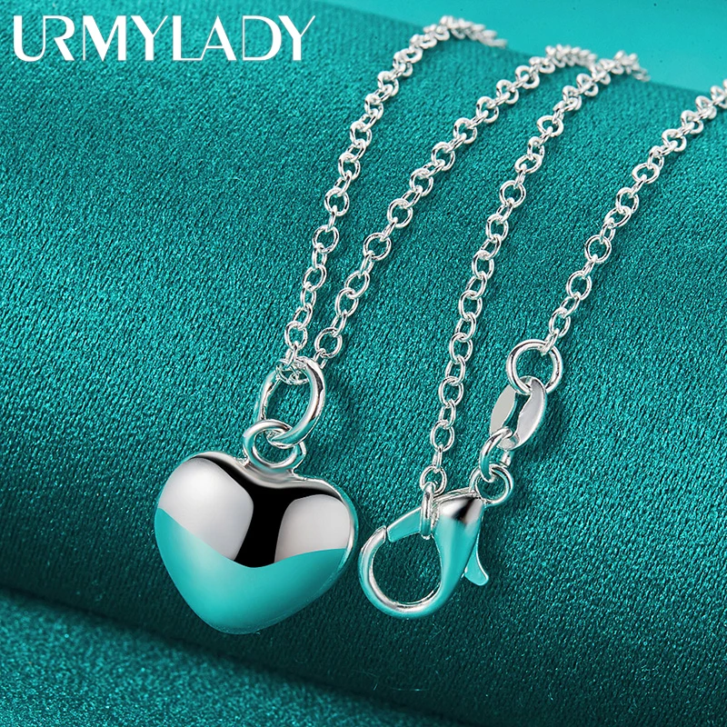 URMYLADY 925 Sterling Silver Solid Love Heart 16/18/20/22/24/26/28/30 Inch Pendant Necklace For Women Party Fashion Jewelry
URMYLADY 925 Sterling Silver Solid Love Heart 16/18/20/22/24/26/28/30 Inch Pendant Necklace For Women Party Fashion Jewelry