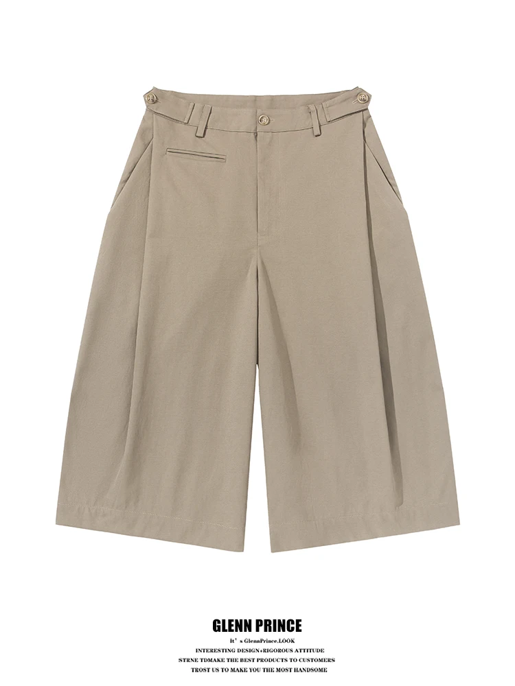 GPstudio Vintage Tailored Pleated A-Line Wide Leg Suit Shorts Men Summer Versatile Commute Seven-Quarter Length Pants
GPstudio Vintage Tailored Pleated A-Line Wide Leg Suit Shorts Men Summer Versatile Commute Seven-Quarter Length Pants