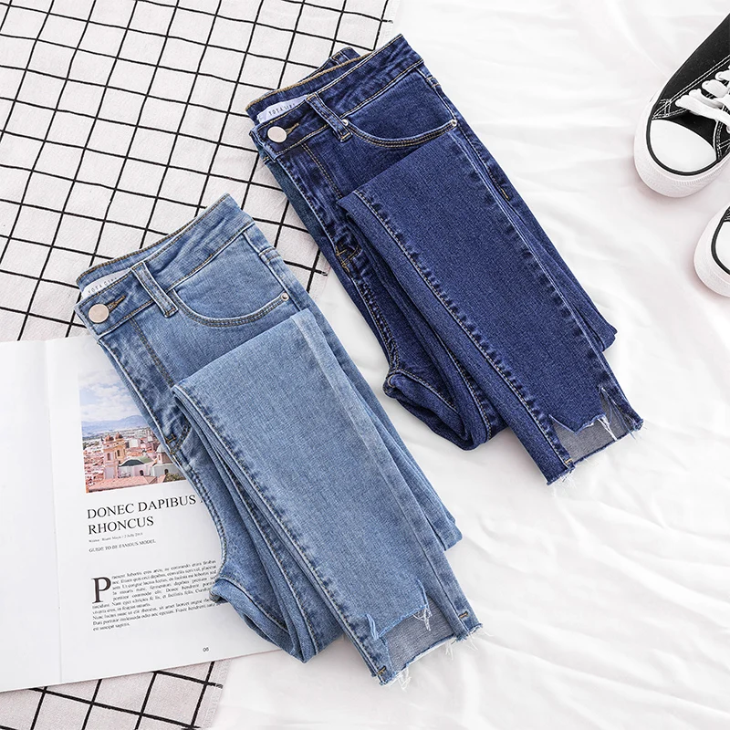 Light Wash Denim Jeans Women's High Waist Slim Fit Long Pants Student Style Autumn Collection Nine-Tenths Length
Light Wash Denim Jeans Women's High Waist Slim Fit Long Pants Student Style Autumn Collection Nine-Tenths Length