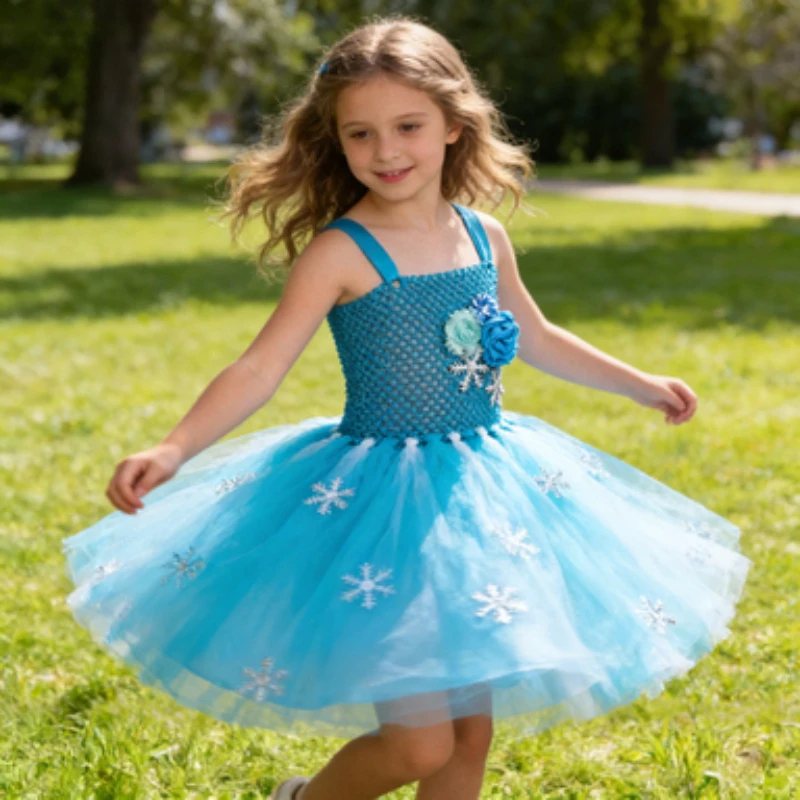 American Style Girls Snowflake Mesh Tutu Dress, Cute Princess Party Gown, Kids Halloween Festival Cosplay Costume for Role Play
American Style Girls Snowflake Mesh Tutu Dress, Cute Princess Party Gown, Kids Halloween Festival Cosplay Costume for Role Play