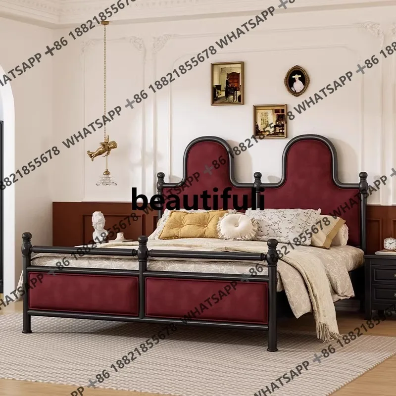 Retro solid wood bed double master bedroom classic soft, black high-end simple wedding bed
Retro solid wood bed double master bedroom classic soft, black high-end simple wedding bed