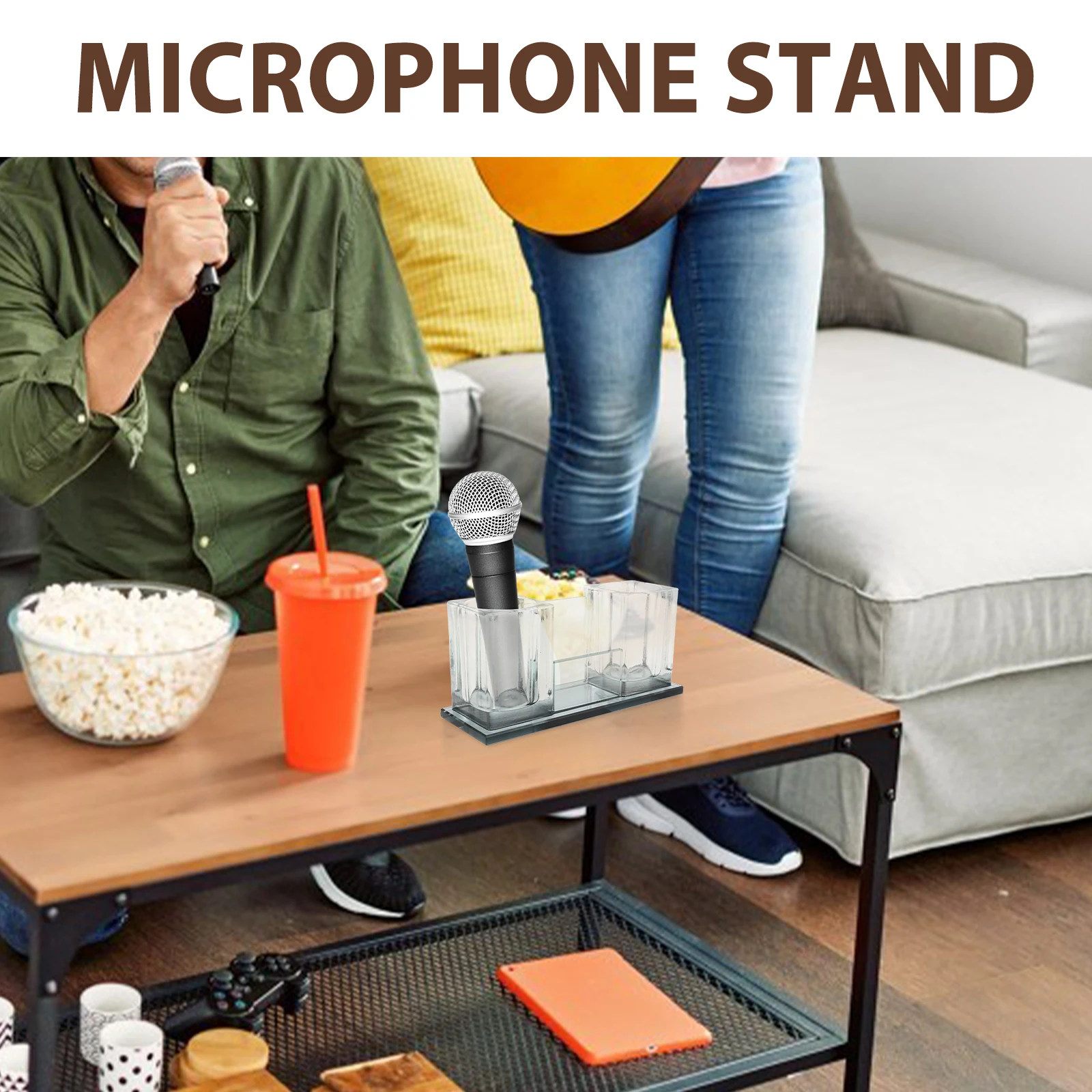 Crystal Microphone Acrylic 2-slot Desktop Holder Black Wireless Stable Mic Base for Home Office Microphone Stand KTV Use
Crystal Microphone Acrylic 2-slot Desktop Holder Black Wireless Stable Mic Base for Home Office Microphone Stand KTV Use