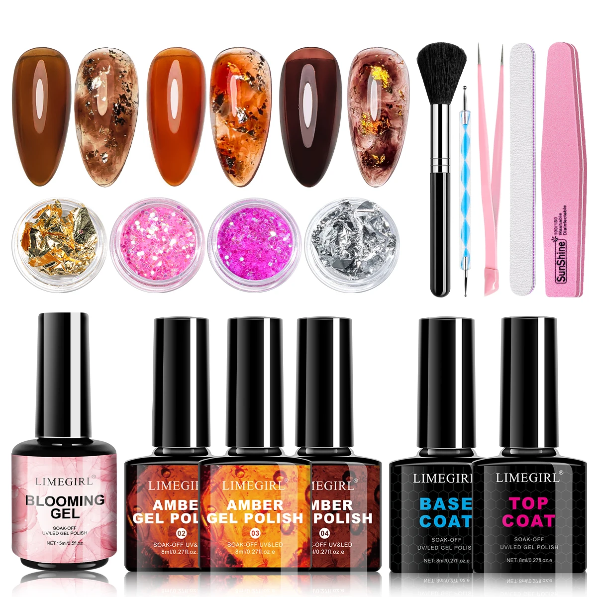 LIMEGIRL Amber Gel Nail Polish Set Nail Blooming Gel Brown Crystal Nail Polish Translucent Color UV Gel Polish Varnish Set
LIMEGIRL Amber Gel Nail Polish Set Nail Blooming Gel Brown Crystal Nail Polish Translucent Color UV Gel Polish Varnish Set